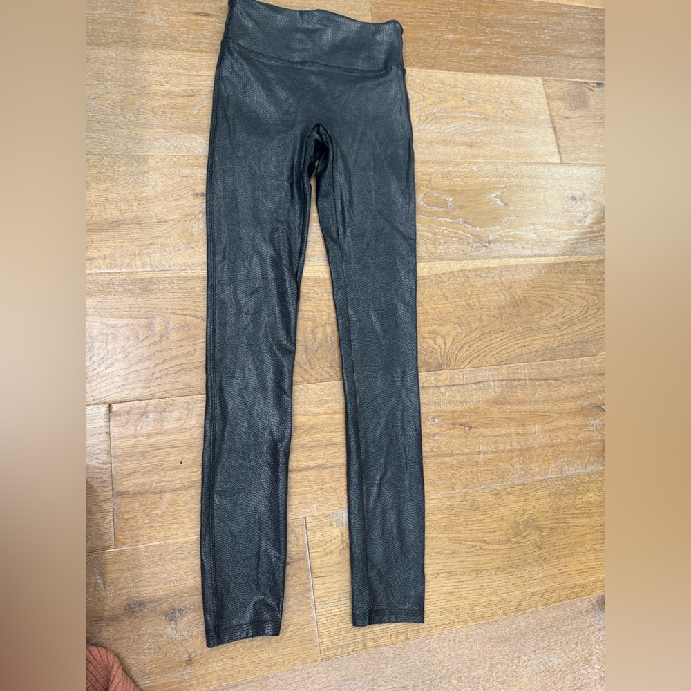 Spanx black leather leggings